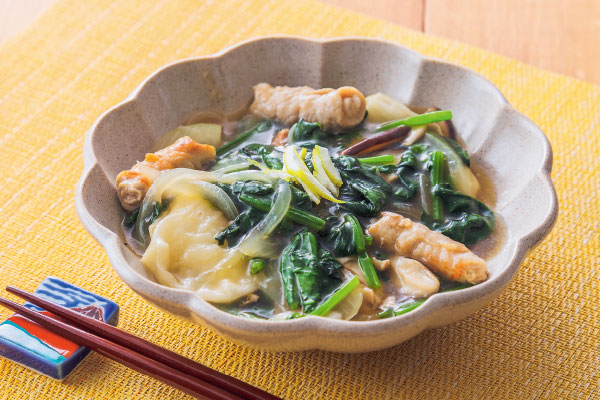 食感もたのしい ロールポークのほうれん草あんかけ