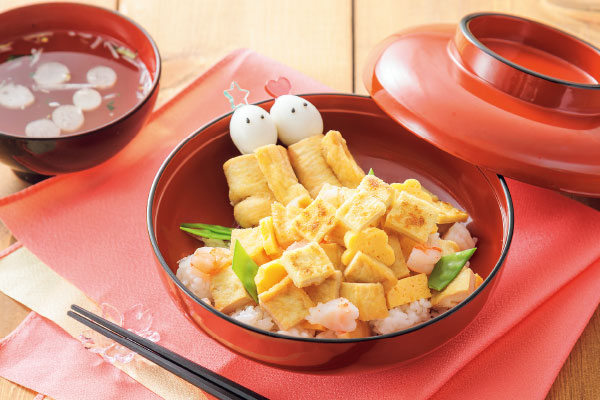 カリカリ食感がアクセント 「めぐみ野」あぶらげの おひなさまちらし寿司