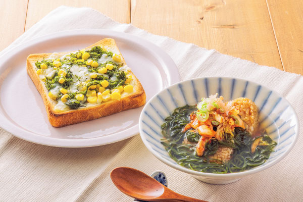 めかぶで朝食！「めぐみ野」めかぶのチーズトースト＆お茶漬け